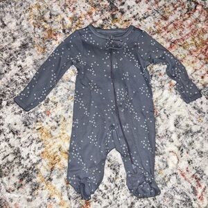 Grey Stars Footed Onesie